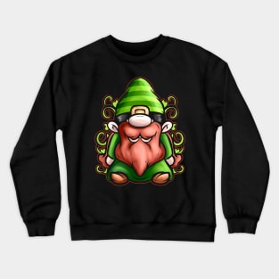 Green Gnome With Ornaments For St Patricks Day Crewneck Sweatshirt